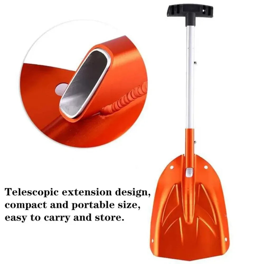 Detachable Telescopic Winter Snow Ice Shovel Portable Aluminium Alloy Collapsible Snow Shovel Outdoor Courtyard Cleaning Tool