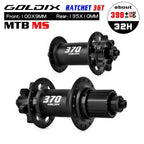 GOLDIX GDX370 32H Bicycle Hub Sealed Bearing 6-bolt Disc Brake J-Bend 32 Holes Ratchet 36T BOOST MTB Hub for Shimano SRAM