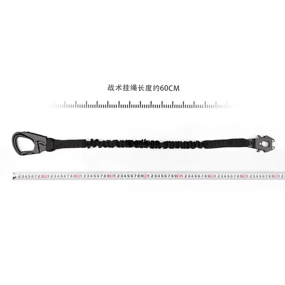 Quick Locking Elastic Safety Rope A Tactical Double End Hanging Buckle Elastic Safety Rope Sling 1/2 Point Bungee Gun Strap Hook
