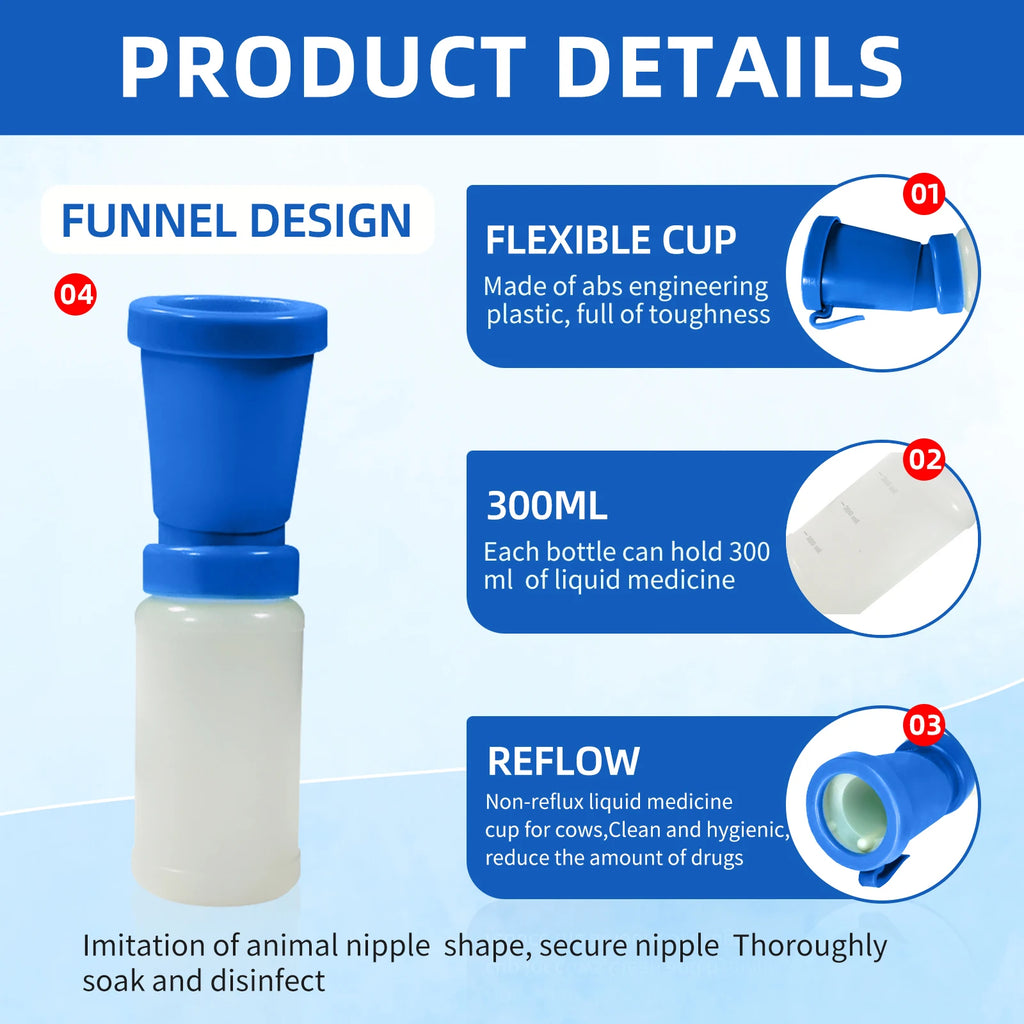 1PC Teat Dip Cup Convenient Professional Prevent Return Portable 300ml Nipple Cleaning Livestock Supplies for Cattle Goat Cow
