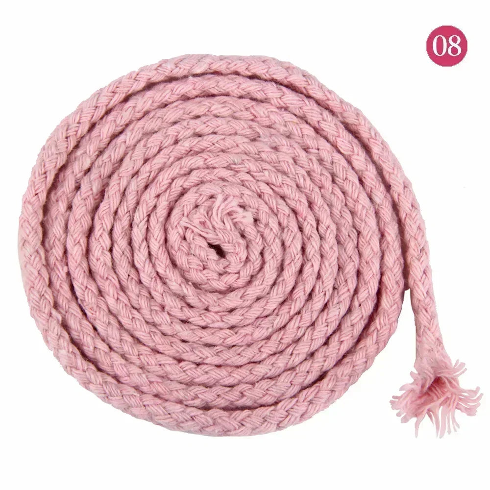 10M 5/7mm Cotton Cord for Sewing Twisted Rope Bag Strap Weave Cords Woven String Home Textile Decoration Ropes Craft Accessories