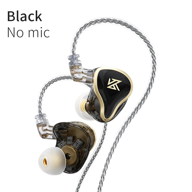 KZ ZAS 16-Unit Hybrid Technology Wired Earphones In-Ear HIFI Noise Reduction Earplug 8 Core Wire Headphones With Microphone