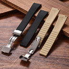 Original Stripess CTS FKM Rubber Watch Strap 20mm For D-elug FKM CTS Watchband Quick Release Silver Butterfly Buckle Cut To Size
