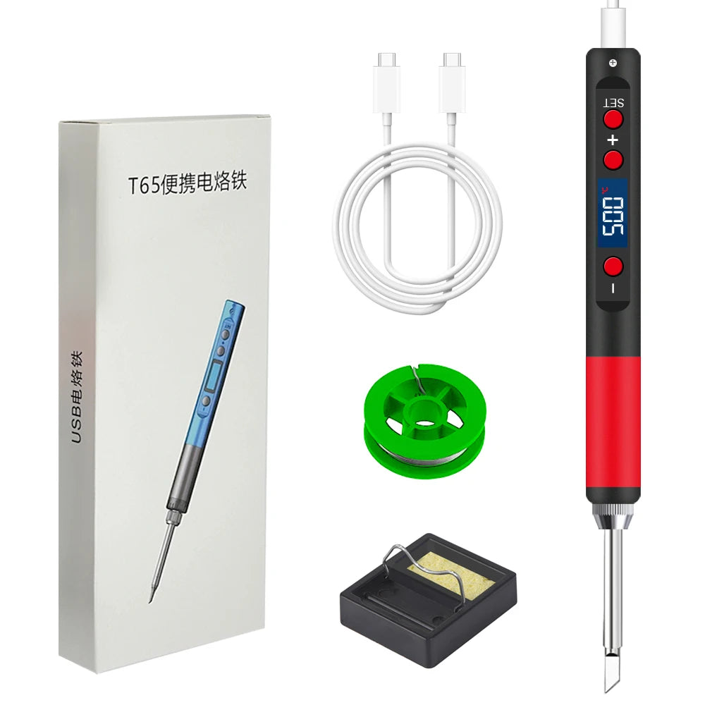 T12 series T65 Digital Electric USB Soldering Iron Kit Set Mini Smart Adjustable Temperature welding tool 180-500℃