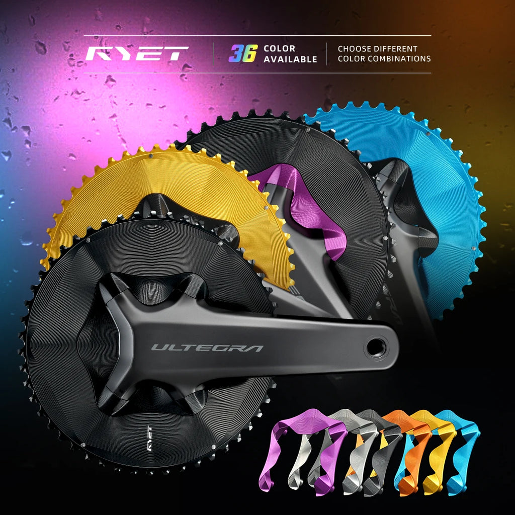RYET Aero Road Bike Chainring 50-34T 52-36T 54-40T for Shimno Dura-Ace R9200 Ultegra R8100 105 R7100 12s 2x Groupsets Parts