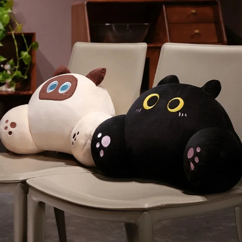 Thickened Cat Back Cushion Siamese Calico Cat Sofa Bed Chair Lumbar Support Cushion Comfortable Throw Pillow Home Decor Girl