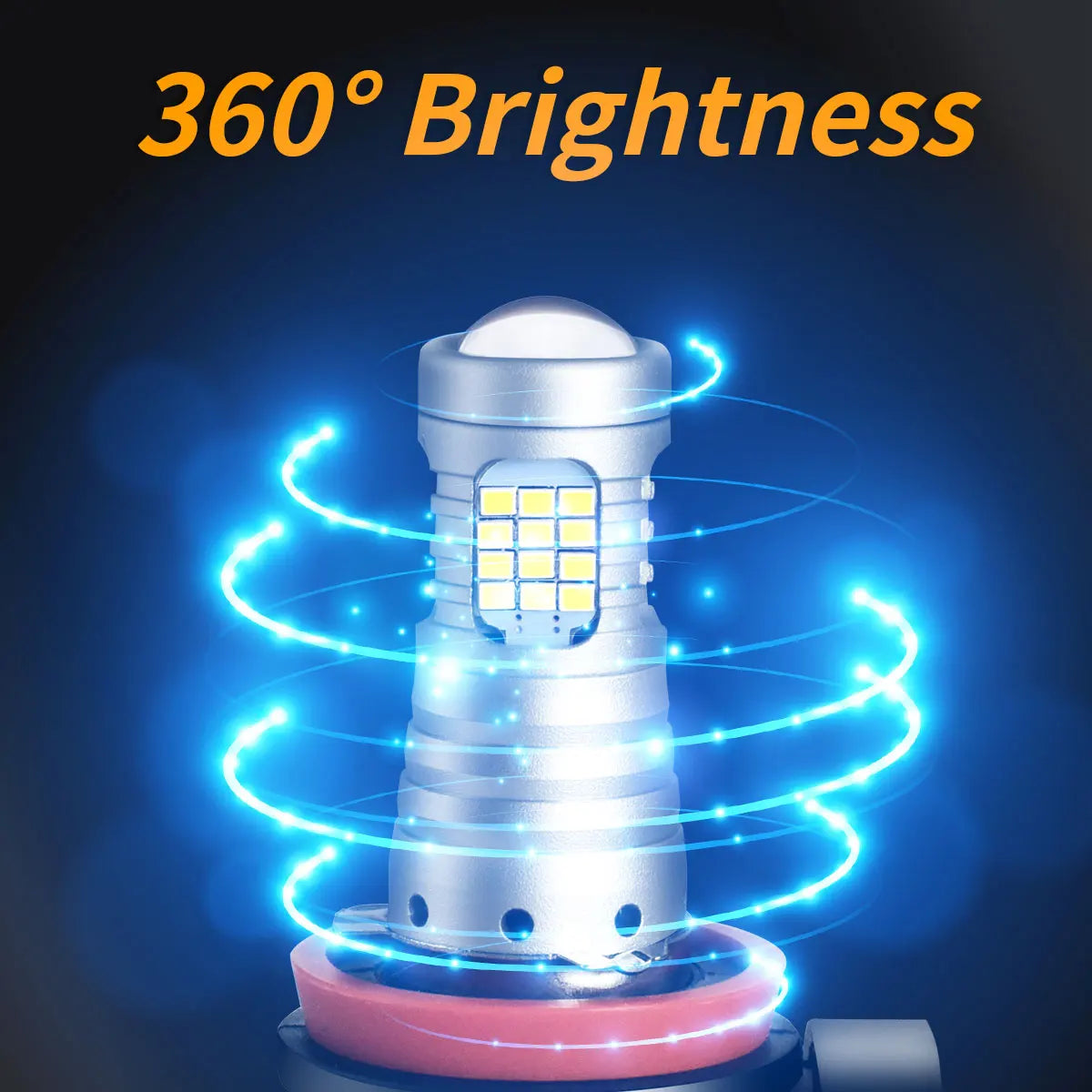 Big Power LED Lens Fog Lights Bulbs 2016LEDs 60SMD H11 H8 H9 H16EU 6000K White 9-48V 12V/24V Plug & Play for Car Fog Head Lights