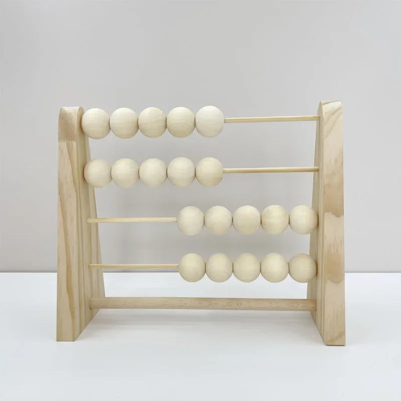 Nordic Wooden Abacus for Kids Room Desktop Decoration Baby Early Learning Math Educational Toy Natural Wood Nursery Decor