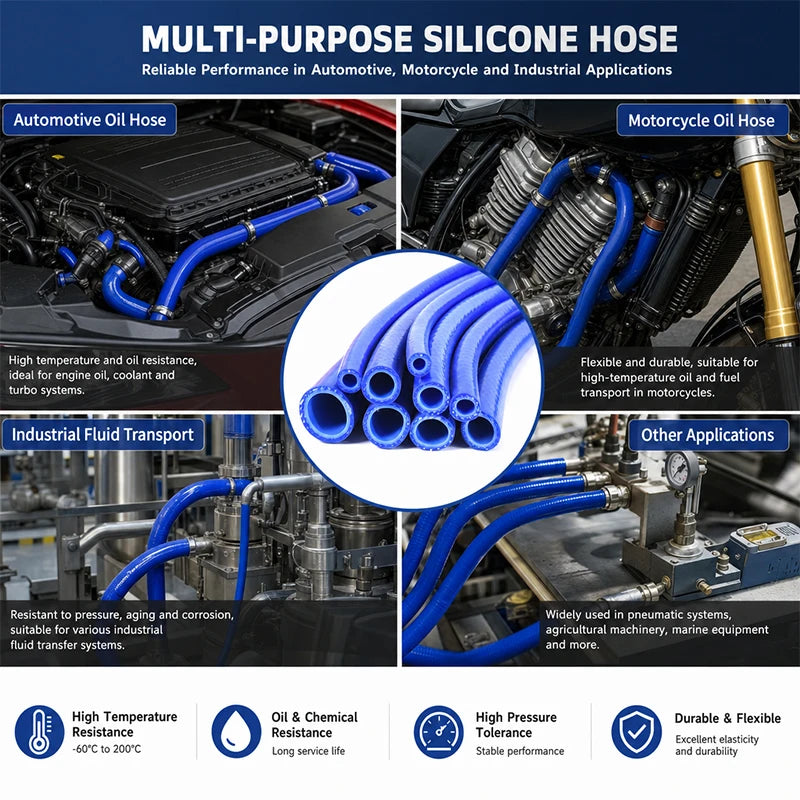 1m/Lot Inner Diameter 6-50mm Silicone Hose Heat Resistant High Pressure Automobile Cylinder Vacuum Pipe Double Layer Rubber Hose