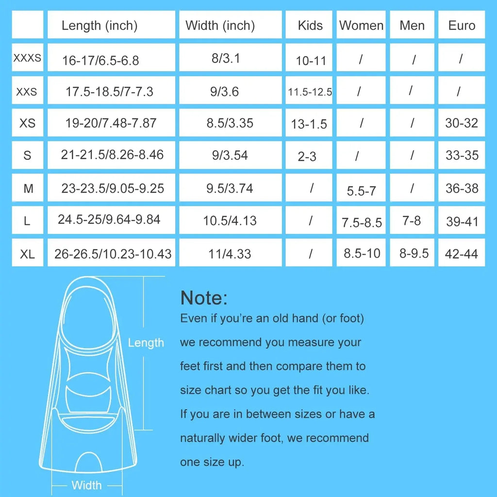 Swim Training Fins Silicone Professional Scuba Diving Fins Short Men Women Snorkel Swimming Fins Kids Flippers Equipment Set