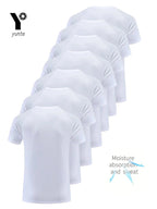 Round Neck T-Shirt 7-Piece White Ultra-Light Men's Quick-Drying Breathable Sweat-Absorbent Shirt Suitable for Fitness Gym and Ru