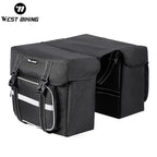 WEST BIKING Bicycle Rear Seat Bag 25L Large Capacity Outdoor Luggage Carrier Bags Cycling MTB Road Bike Trunk Double Pannier Bag