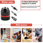 4pcs/set,2mm~13mm Threaded Metal Keyless Drill Chuck,1/2-20UNF Quick Change,Conversion Shank(Hex/SDS-Plus/Socket Square Adapter)