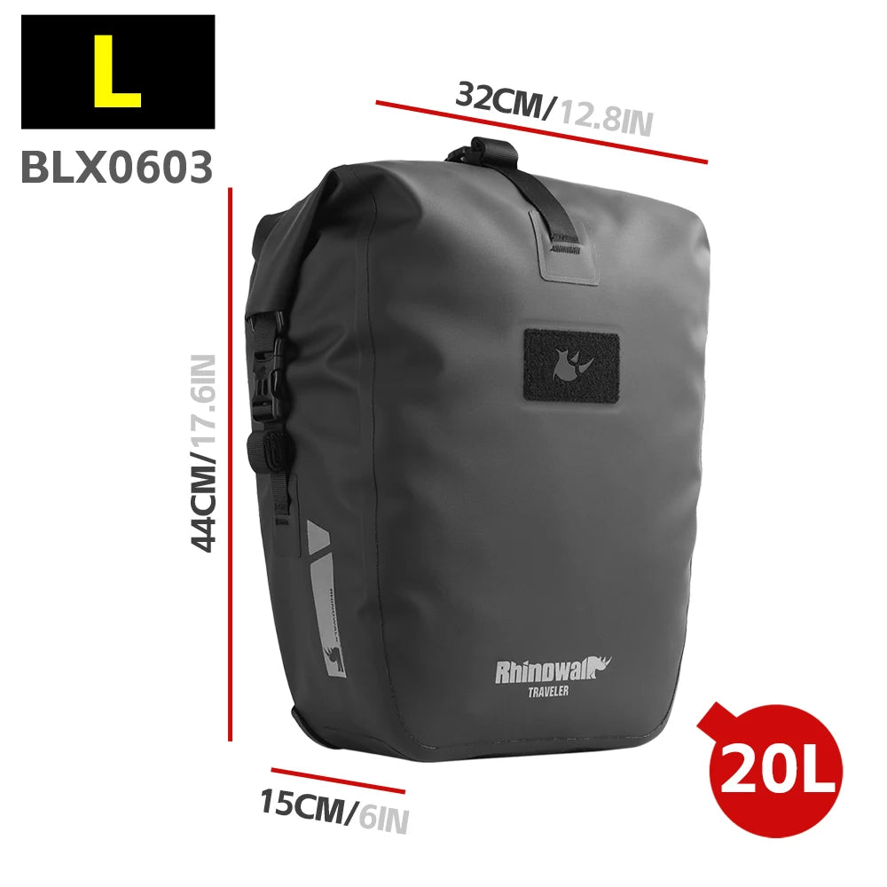 Rhinowalk Bike Pannier Bag Quick Release Waterproof Cycling Rack Side Pack Luggage Bag For Road MTB Touring&Folding Bicycle