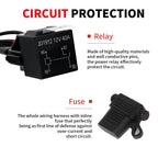 CO LIGHT Truck LED Wrok Light Wiring Harness Kit 12V On off Waterproof Switch Power Relay Blade Fuse-4 Lead 24V for Tractor 4x4
