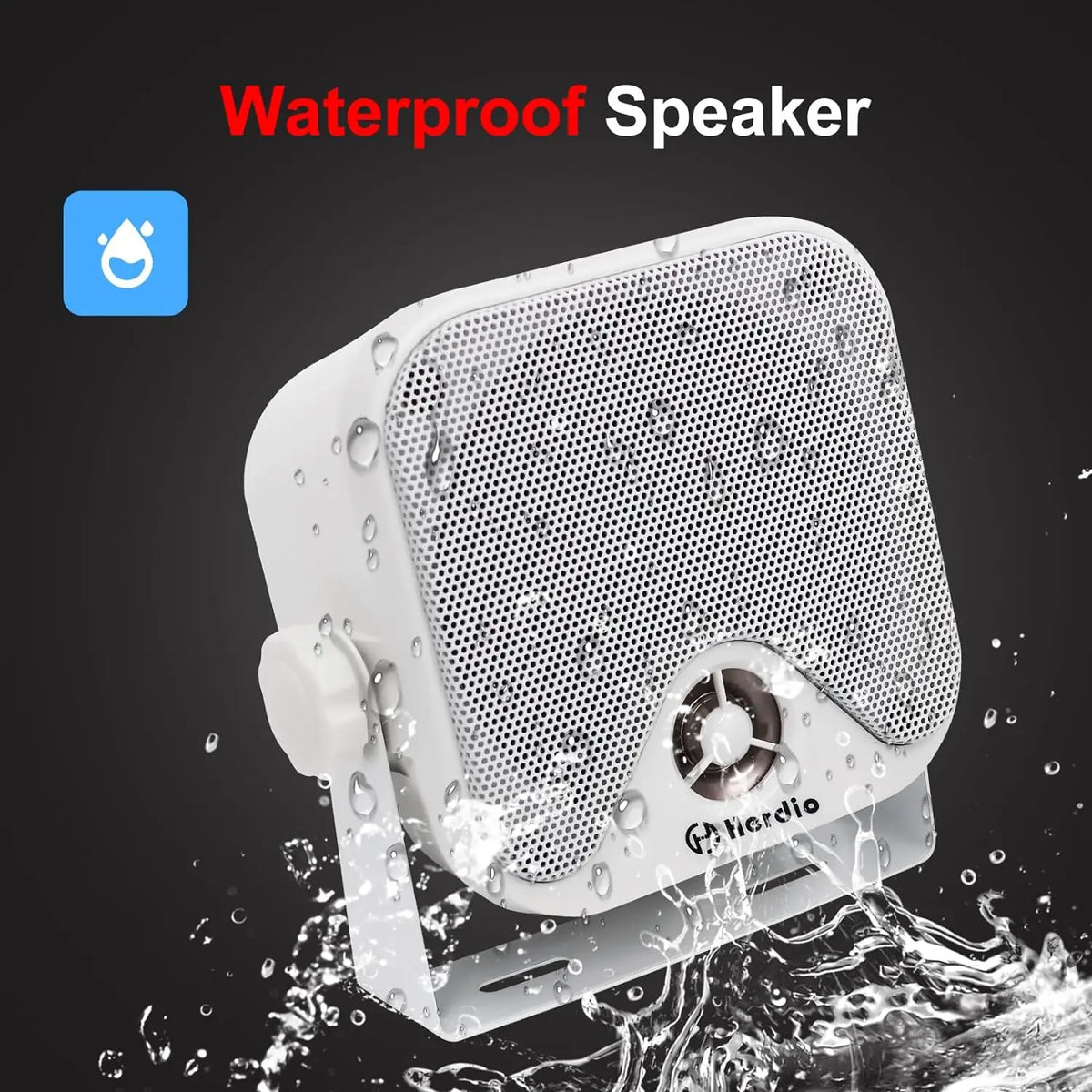 Herdio 4 Inch Heavy Duty Waterproof Boat Marine Box Outdoor Speakers Surface Mounted For Skid Steer ATV UTV RZR Golf Cart Boat