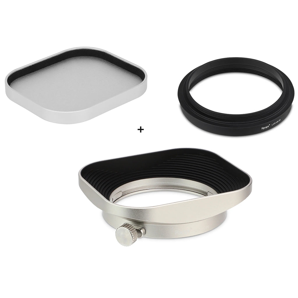 Haoge 43mm Universal Square Metal Screw-in Mount Lens Hood Shade for Leica D-LUX 8 dlux8  Camera