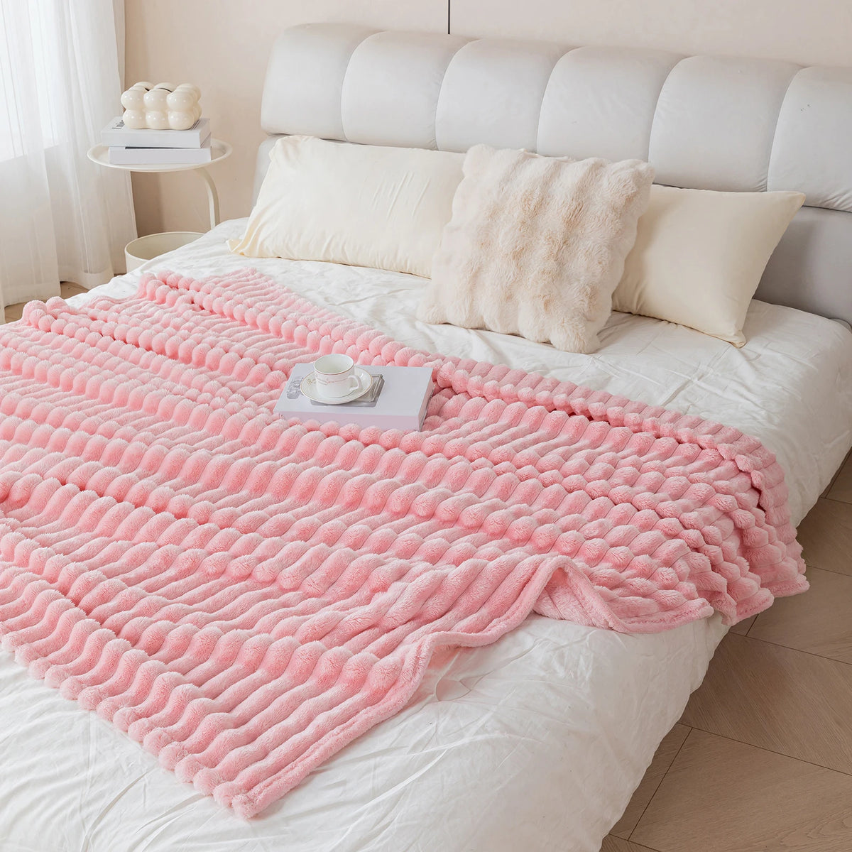 1pc flannel blanket - soft, comfortable, warm nap blanket, Christmas exquisite gift blanket, available in multiple colors