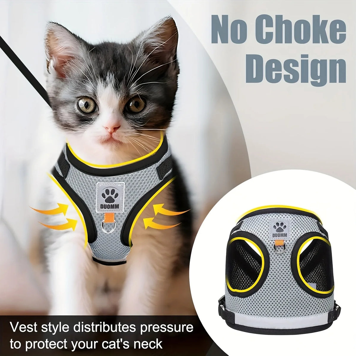 Pets Collar, Harness, Cats Pet Products Kitten Accessories Goods Kittens Harness Leash Things Breast-band Supplies For Cat Home