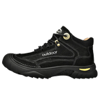 HIKEUP Men's Outdoor Hiking Shoes Cow Leather Winte Boot Waterproof Non-Slip Trekking Sneakers Durable Sports Protecting the toe