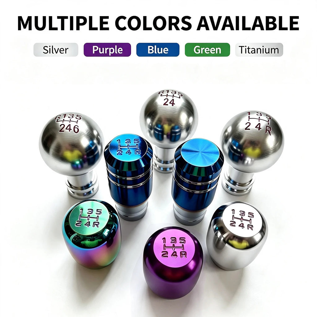 Universal Rainbow Shift Knob - Burnt Blue Aluminum Gear Lever for Manual/Auto Cars, Anti-Slip Ergonomic Grip