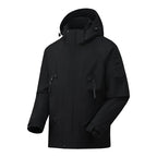 JNLN Unisex Waterproof Hiking Jacket With Detachable Hood Lightweight Windproof Coat Breathable Raincoat for Camping Climbing
