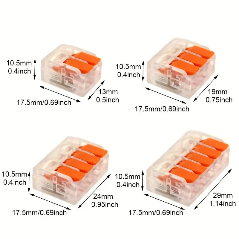 Quick connector, DIY wire connector (28-12 AWG), 2/3/4/5 ports, plug-in electrical connection terminal, mini cable terminal