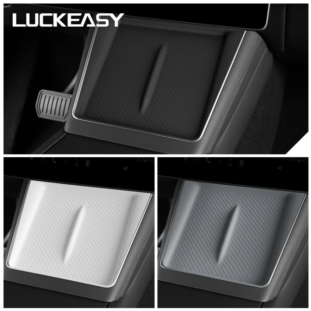 LUCKEASY for Tesla Model Y Launch 2025 Juniper Car Anti Dirt Pad Mobile Wireless Charging Anti-Slip Mats Silicone Accessiories