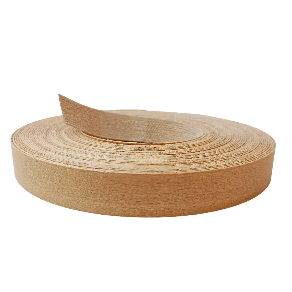 Pre-glued Maple/Birch/Oak/Pine/Walnut/Cherry/Ash/Acacia Wood Edge Banding Strip,Iron on Veneer Edging Trim for Furniture Repair