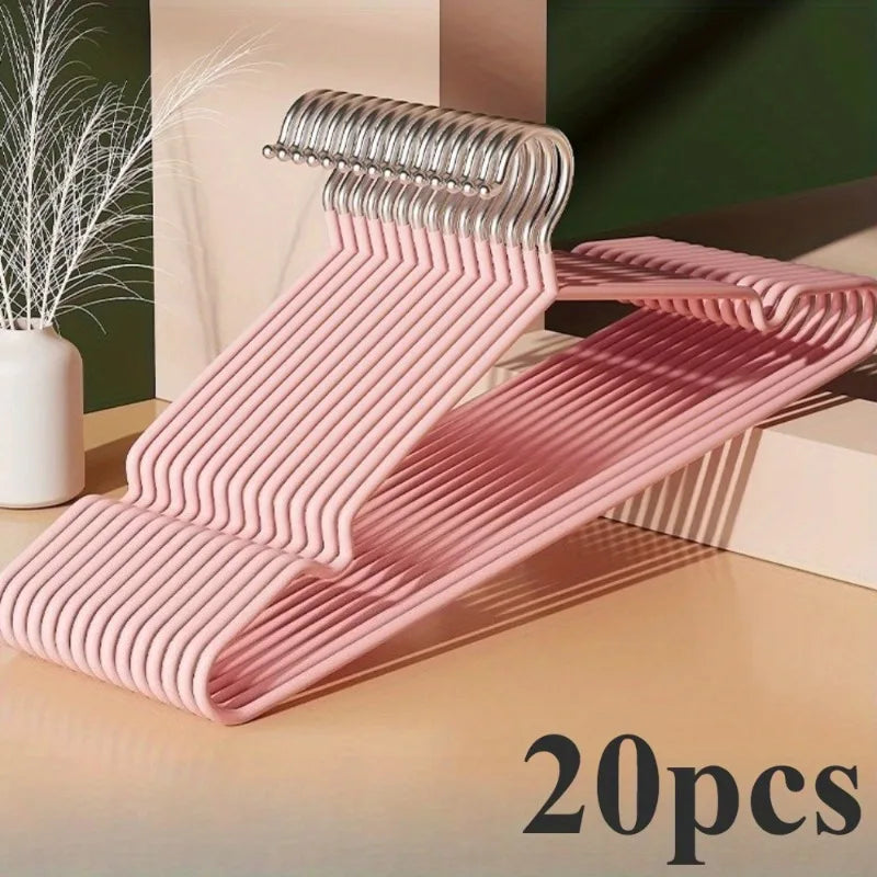 20/30pcs Metal Clothes Hangers, Anti-Slip Heavy Duty Space Saving Hangers for Closet Organization, Garage, Boutique & Home Use