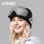 COPOZZ Outdoor Sports Ski Goggles UV400 Protection Ski Mask Male Female Anti-Fog Big Face Snow Glasses Snowboard Skiing Eyewear