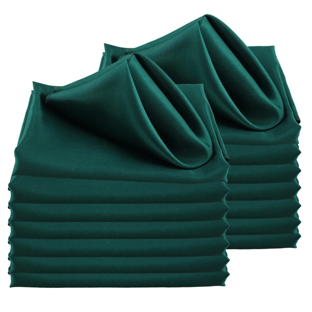 50pc Square 30x30cm Satin Elegant Satin Napkins Perfect For Wedding Graduation & Dinner Parties Restaurant Coffee/Cake Tea Towel