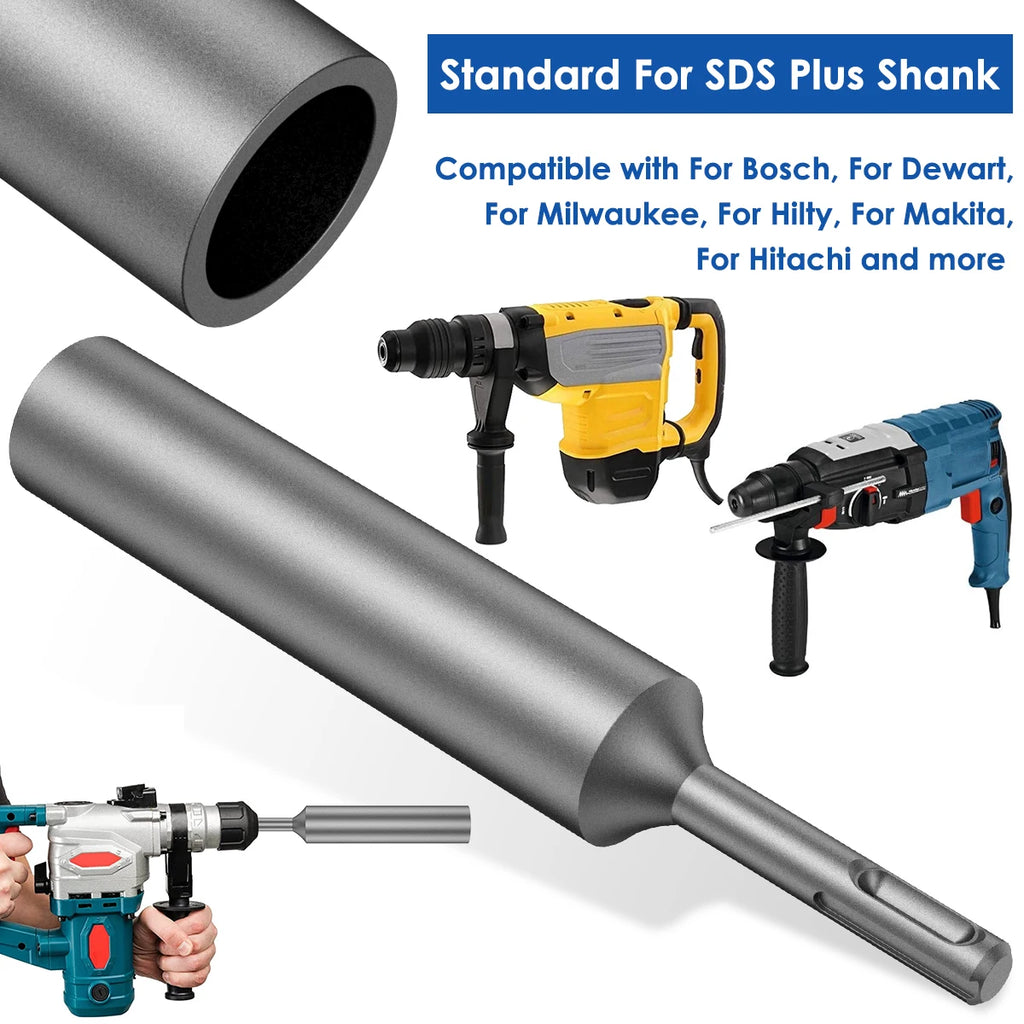 SDS Plus Ground Rod Driver for Rotary Hammer Drill Tools 19/21/25/35mm Hardened Steel  Earth Stake Hammer Drill Grounding Rod