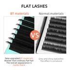 RUJADE 5Cases/Lot Ellipse Flat Individual Eyelash Extensions Soft Split-tips Flat Lashes Extension Ellipse Faux Mink Flat Lashes