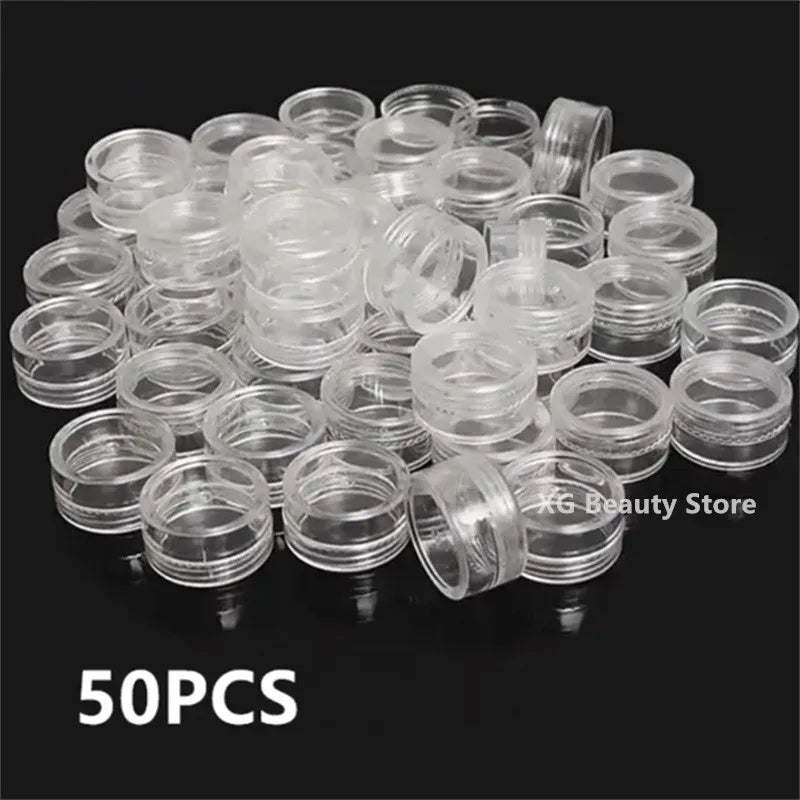 50/100/300pcs 5g Transparent Cosmetic Bottles Containers Pot Sample Clear Cream Jar For Nail Arts Small Clear Can Tin For Balm