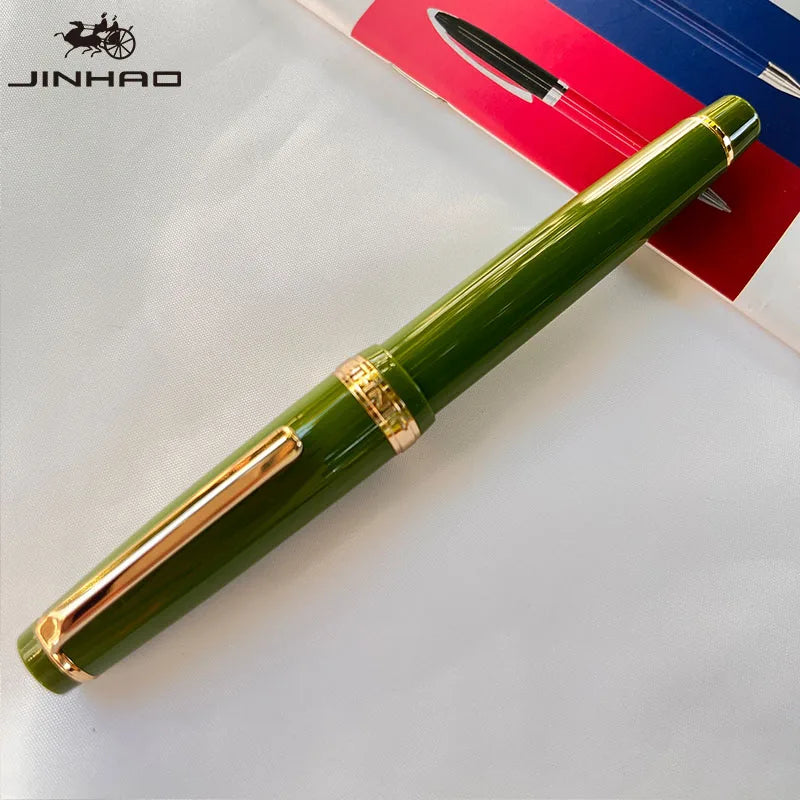 Jinhao 82 Fountain Pen Golden Clip EF/F/M Nib Acrylic Ink Pen Luxury Writing Pens for Stationery Business Office School Supplies