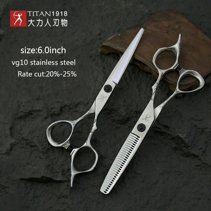 Titan hair scissors cut hair shears cutting hairdressing  vg10 steel, hand made sharp scissors