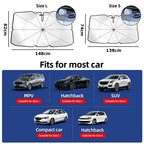 Car Windshield Sun Shade Umbrella Portable Car Parasol With Pull Ring Umbrella Handle Summer Uv Refletive Covers
