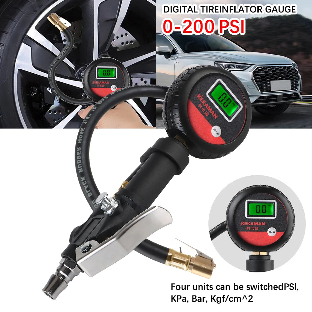 For Car Truck Vehicle Motorcycle Auto Tire Pressure Gauge LCD Digital Tyre Tester High Precision Monitor System Test Accessories