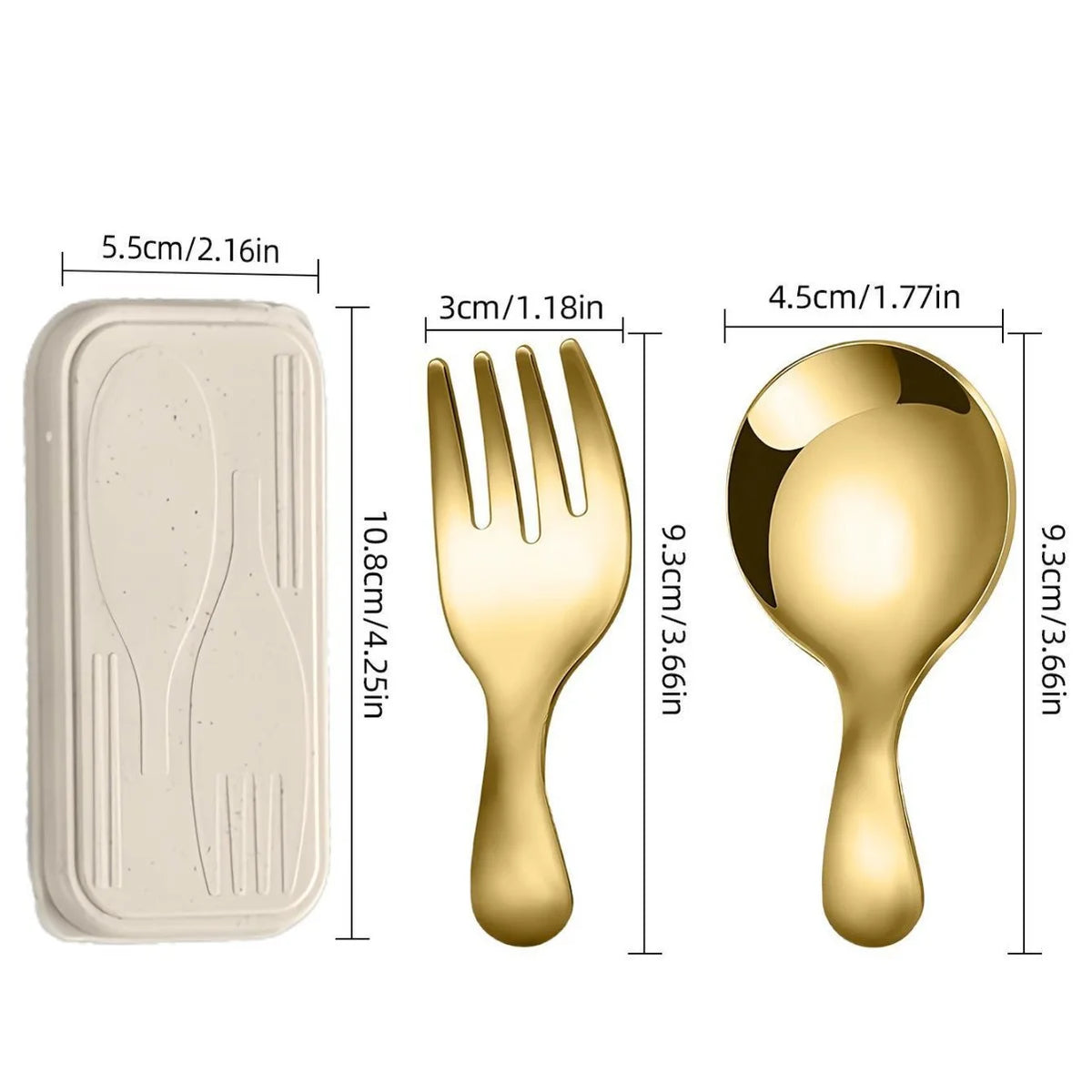 Stainless Steel Tableware Set Spoon Fork 2Pc Portable With Box Outdoor Camping Cutlery Lunch Hiking Camp Cooking Travel Flatware