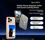 Magnetic Phone Monitor - Real-Time Selfie/Rear Cam - 4K Streaming Assistant - Wide Angle - Fits Most Phones