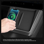 LUCKEASY for Tesla Model Y Launch 2025 Juniper Car Anti Dirt Pad Mobile Wireless Charging Anti-Slip Mats Silicone Accessiories