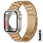 Change to Ultra Case+Band For Apple Watch 46mm 42mm 44 45mm Metal Stainless Steel strap for iWatch series Series 10 9 8 7 6 SE 5