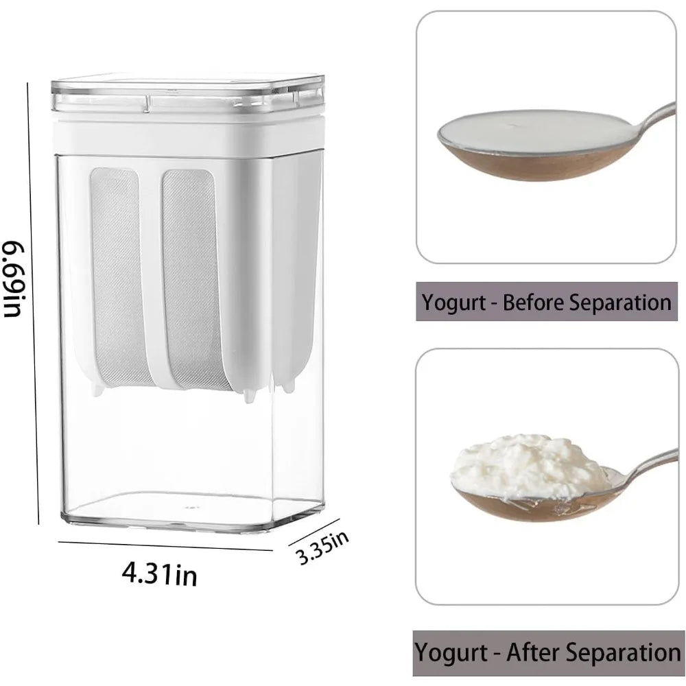 1100ml Thick Yogurt Maker Yogurt Filter with Mesh Basket Homemade Yogurt Soy Milk Juice Coffee, Yogurt Tool Filter BPA Free