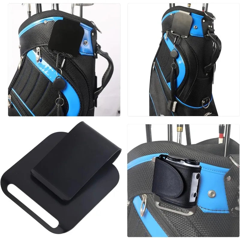 Golf Bag Metal Landing Pad Metal Bag Clip Magnetic Rangefinder Strap Golf Accessories Gifts for Enthusiast Men Women Durable