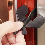 Portable Door Lock for Travel & Hotel, Privacy Anti-Theft Door Stopper, Black/Gold