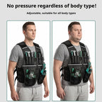 Adjustable Workwear Allround Work Tool Vest Safety Vest with Multi-pockets and Zipper Heavy Duty Tool Vest for Electricians