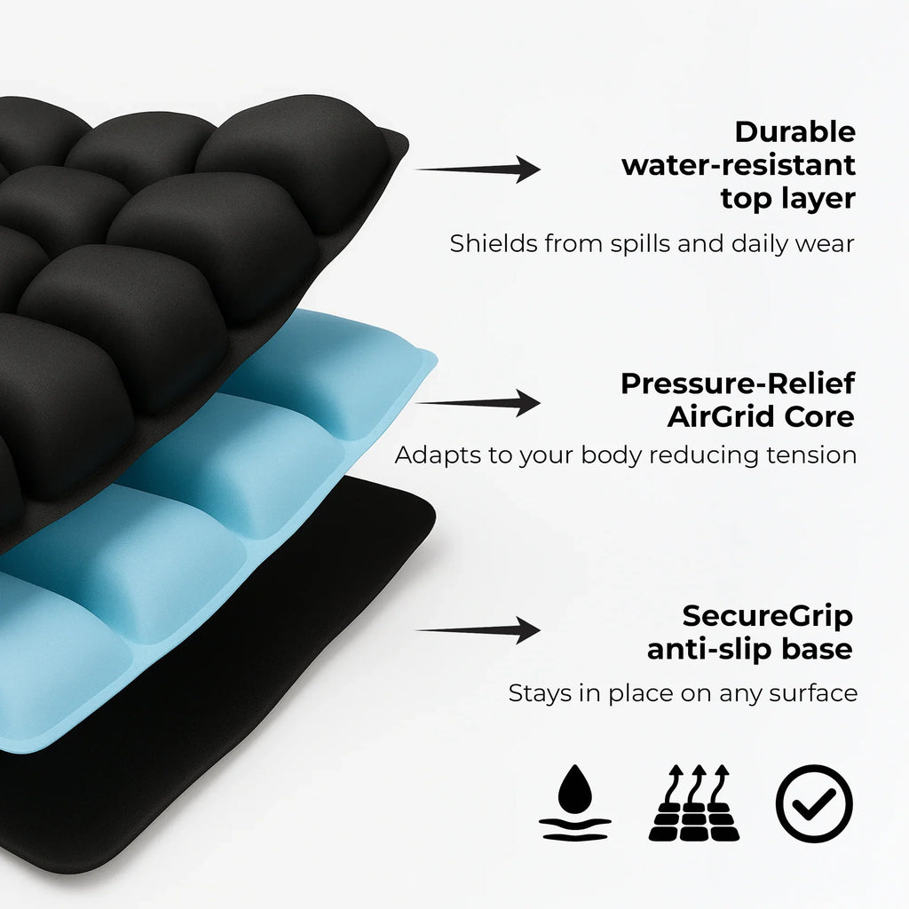 1pc 3D Ergonomic Chair Cushion For Long Sitting, Office Chair Car Seat Cushion, Adjustable Inflatable Cushion