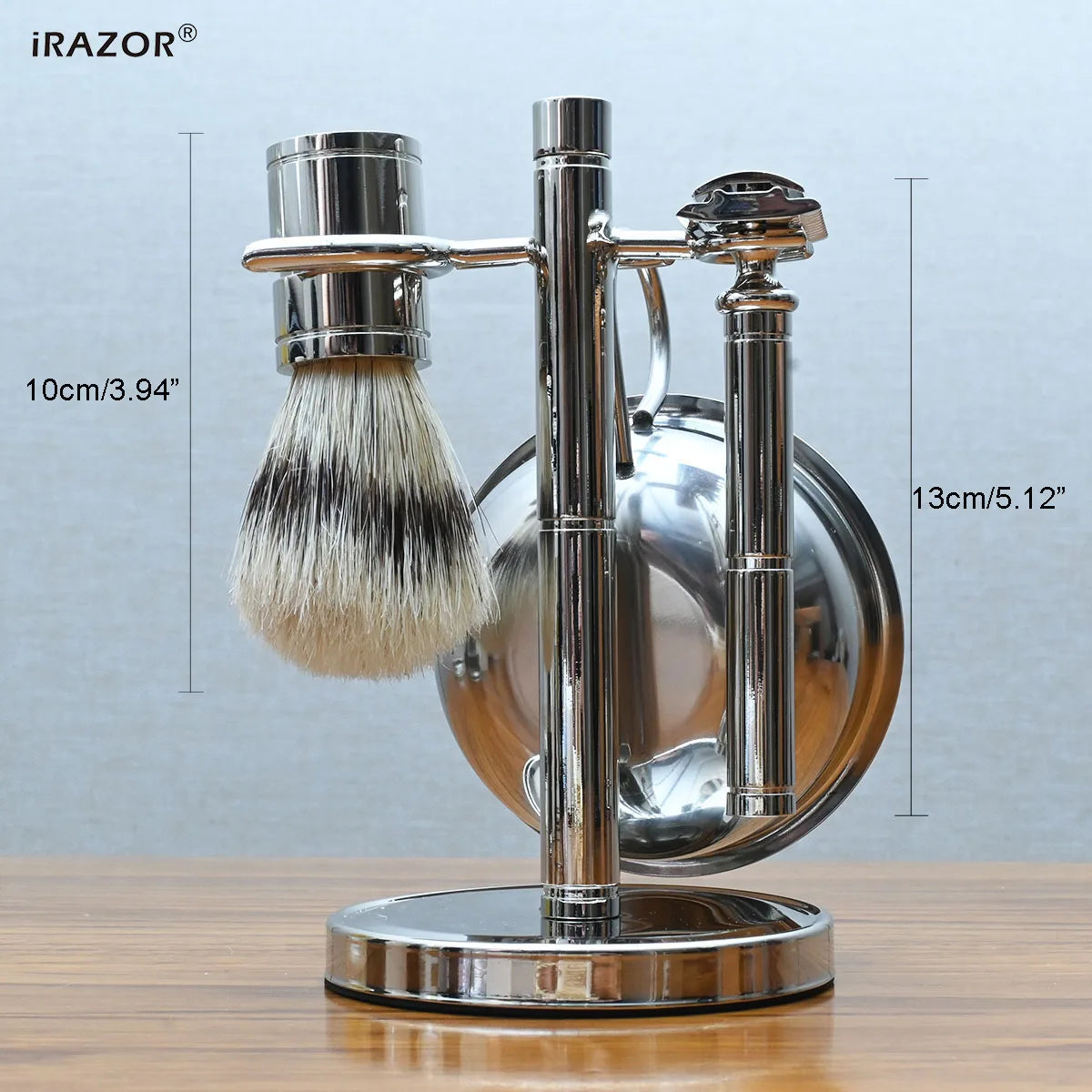 iRAZOR Classic Vintage Double Edge Safety Razor Hair Removal Shaver Grooming Tool Kit with Badger Brush Unique Soap Bowl Set