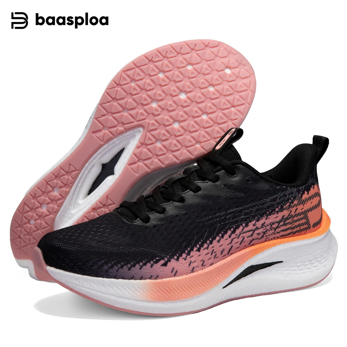 Baasploa Men Women Running Sneakers New Brand Carbon Plate Mesh Breathable Male Female Professional Training Unisex Sport Shoe